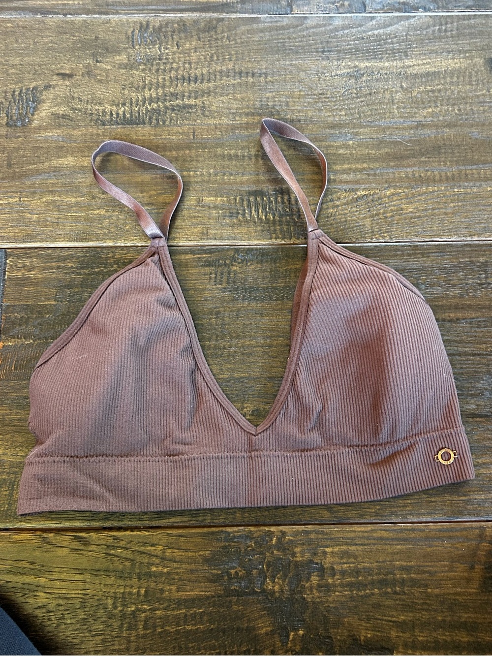 Danskin Ribbed Bralette in Brown